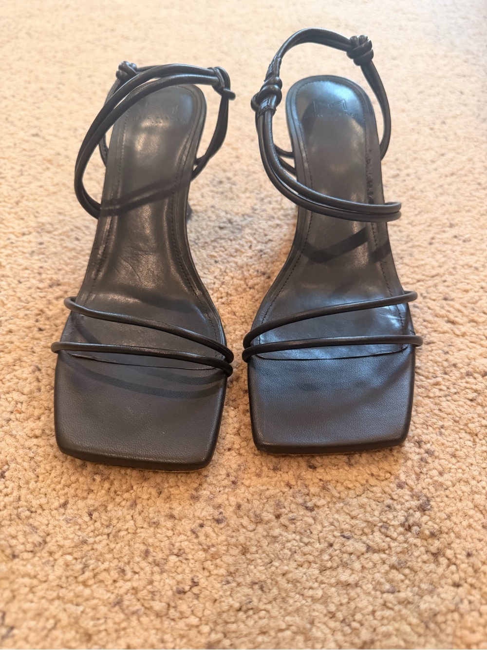 Marc Fisher Black Strappy Square-Toe Sandals